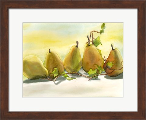 Framed Pears In A Row 1 Print