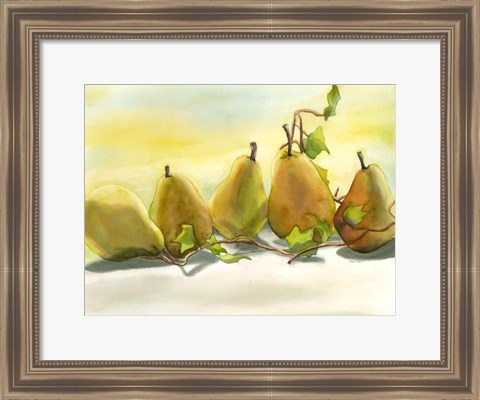 Framed Pears In A Row 1 Print