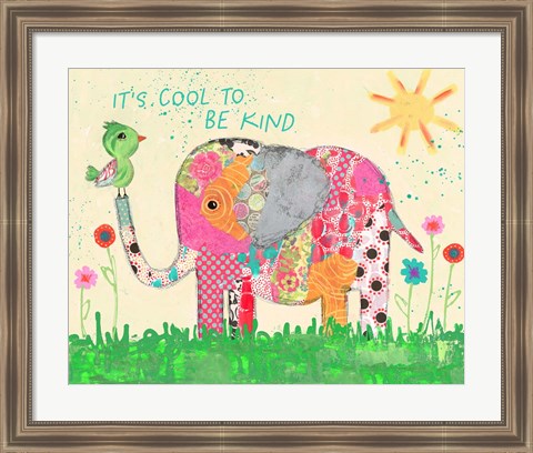 Framed Cool To Be Kind Elephant Print