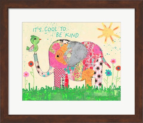 Framed Cool To Be Kind Elephant Print