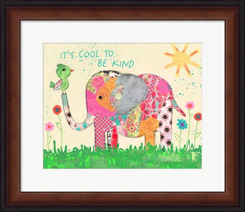 Framed Cool To Be Kind Elephant Print