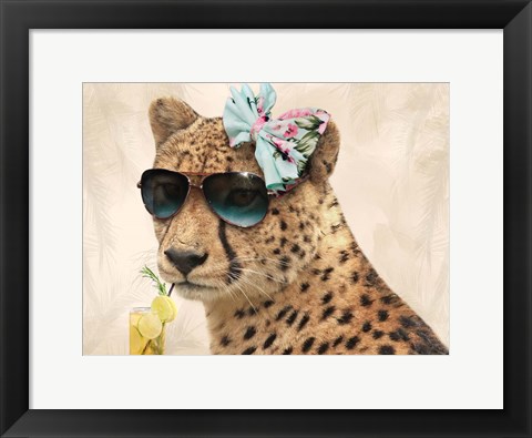 Framed Cool Safari Cat Print