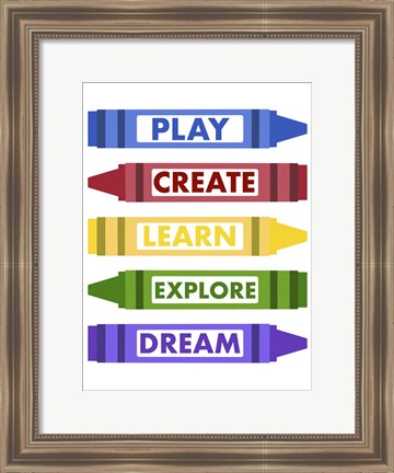 Framed Colorful Rules Print