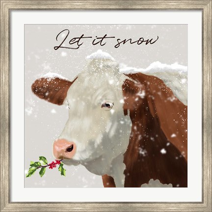 Framed Let It Snow Farm Print