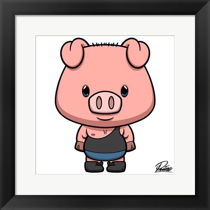 Framed Preston Pig Print