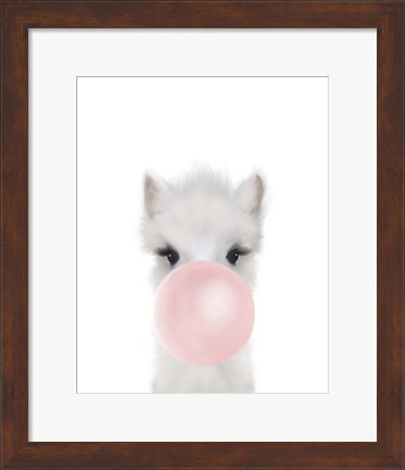 Framed Alpaca Bubble Gum Print