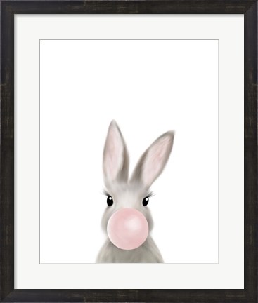 Framed Bunny Bubble Gum Print