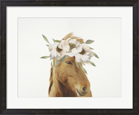 Framed Floral Horse Print