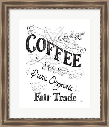 Framed Authentic Coffee VI BW Print