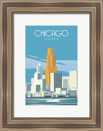 Framed Chicago from Lake Michigan Print