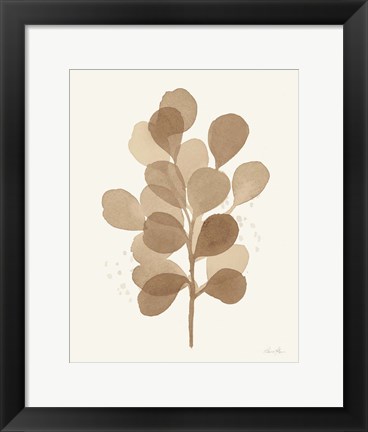 Framed Leaf and Stem V Print