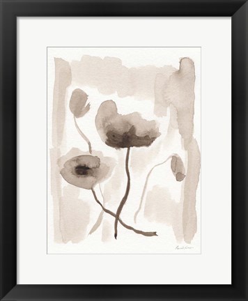 Framed Sepia Florals II Print