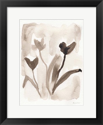 Framed Sepia Florals I Print