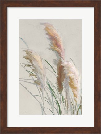 Framed Neutral Pampas Grasses II Print