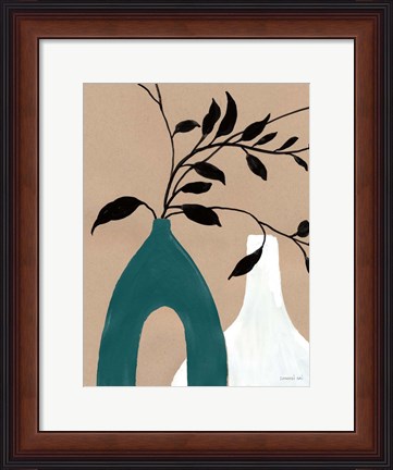 Framed Slender Stems I Blue Print