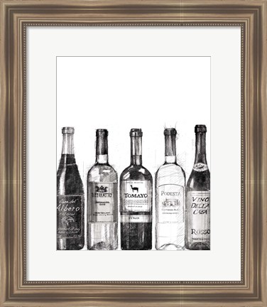 Framed Wine Cellar III BW Print