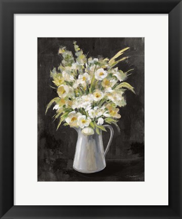 Framed Farm Bouquet on Black Print