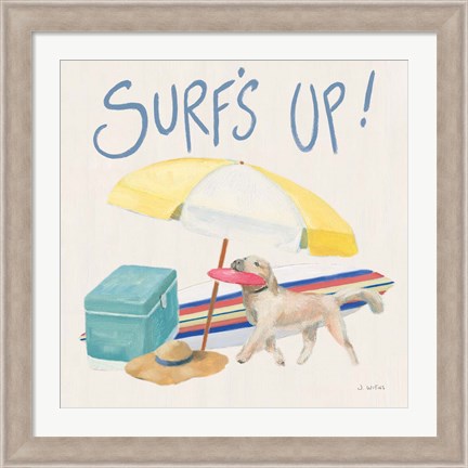 Framed Beach Ride Surfs Up XIV Print