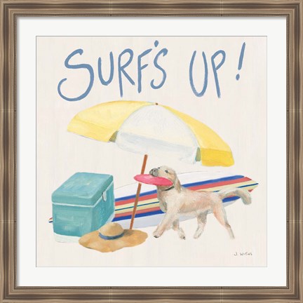 Framed Beach Ride Surfs Up XIV Print