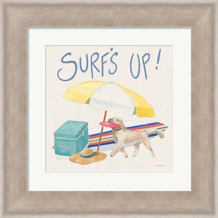 Framed Beach Ride Surfs Up XIV Print