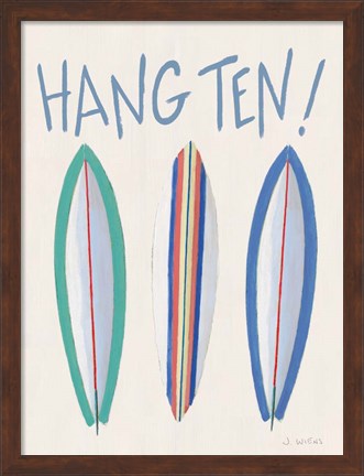 Framed Beach Ride Hang Ten XIII Print