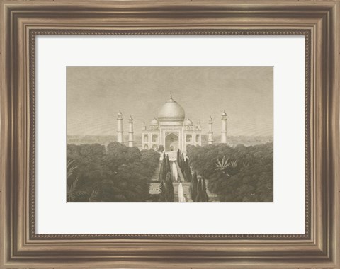 Framed Taj Mahal Postcard II Print