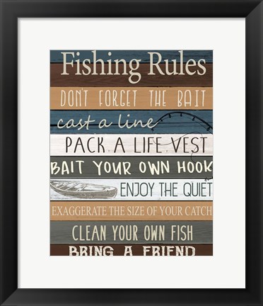 Framed Fishing v2 Print