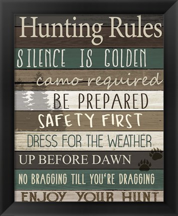 Framed Hunting Rules Print