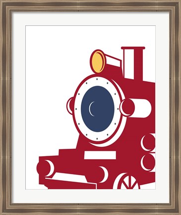 Framed Eat Sleep Trains 3 Print