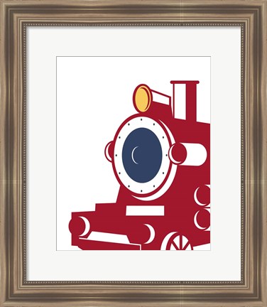 Framed Eat Sleep Trains 3 Print