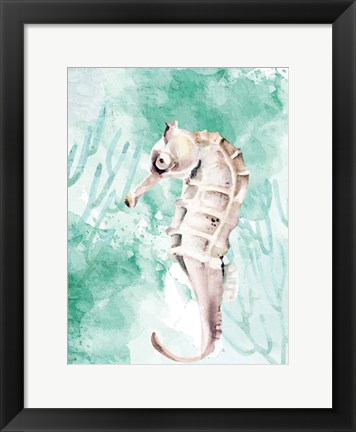 Framed Seahorse Swimming Print