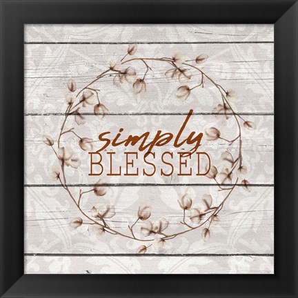 Framed Simply Blessed Cotton Print