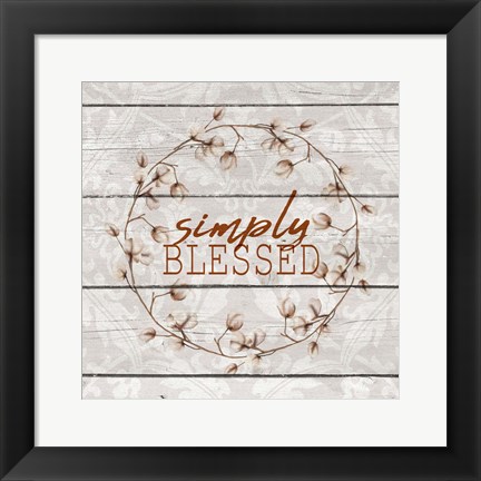 Framed Simply Blessed Cotton Print