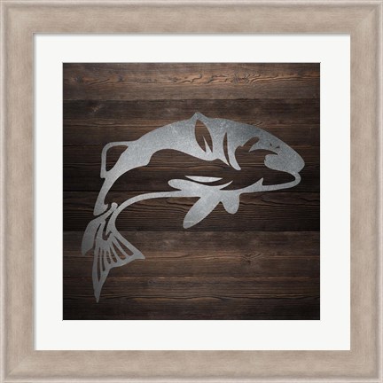 Framed Metal Fish 1 Print