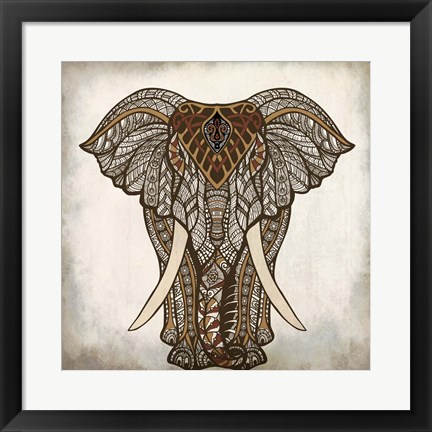 Framed Mandala Elephant Print