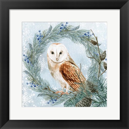 Framed Winter Owl 1 Print