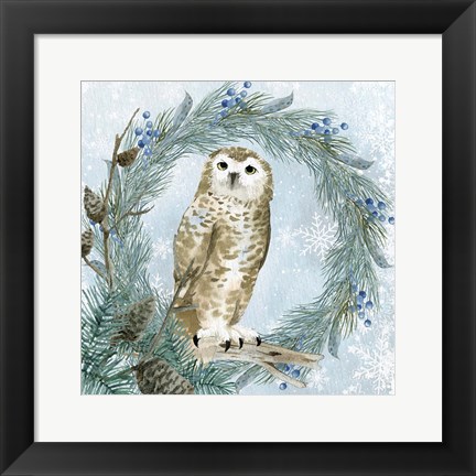 Framed Winter Owl 3 Print