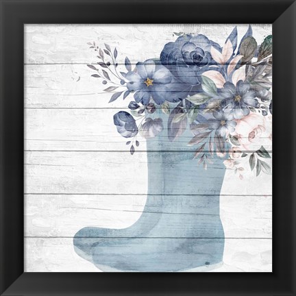 Framed Rainboot Floral Print