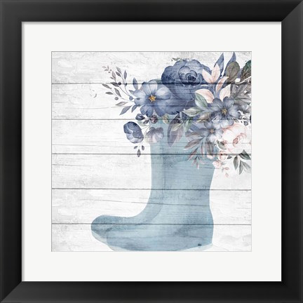 Framed Rainboot Floral Print