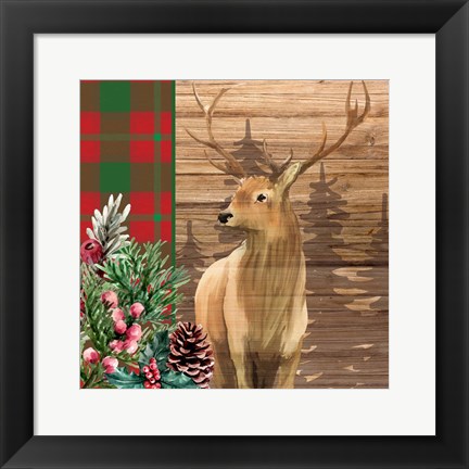 Framed Woodland Christmas Square 1 Print