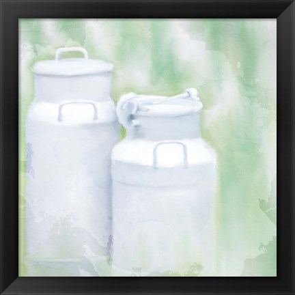 Framed Milk Cans Print