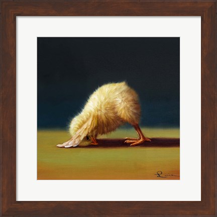 Framed Yoga Chick Downward Dog Print