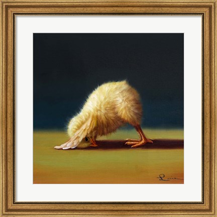 Framed Yoga Chick Downward Dog Print