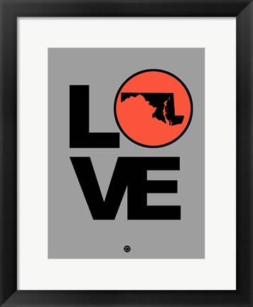 Framed Love Maryland Print