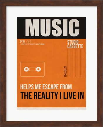 Framed Music Is Escape Print