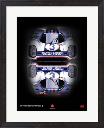 Framed Porsche 917 Martini Rossi Print