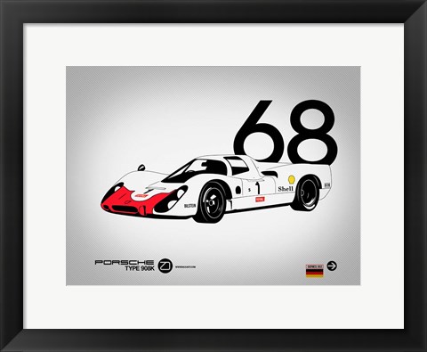 Framed 1968 Porsche 908 Print