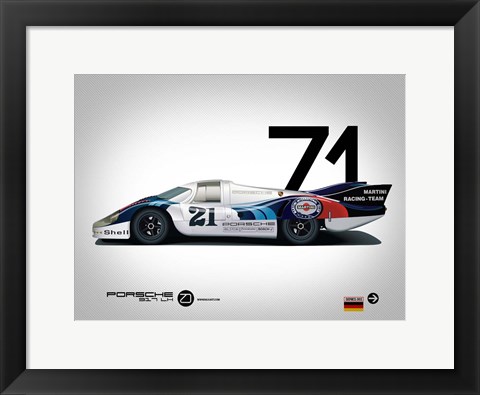 Framed 1971 Porsche 917 Martini Rossi Print