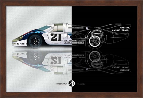 Framed 1971 Porsche 917 Martini Rossi III Print