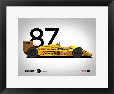 Framed 1987 Lotus 99T Print